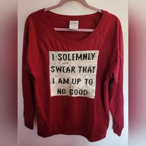 Harry Potter 2-in-1 Sequin Mauraders Map Long-sleeve Shirt XL Juniors